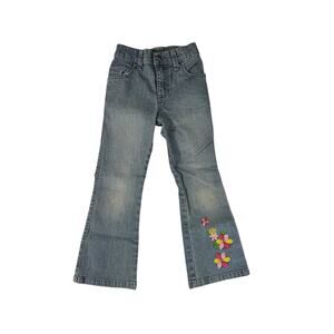 Lee Girl’s Light Wash Denim Blue Jeans w/Floral Embroidery – Size 6